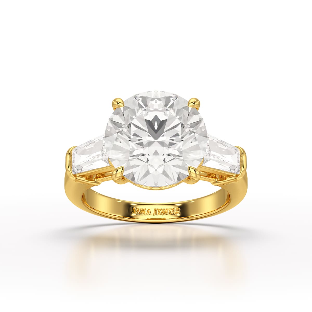 Three Stone Lab Diamond 2.74 CT Wedding Ring - Jama Jewels 