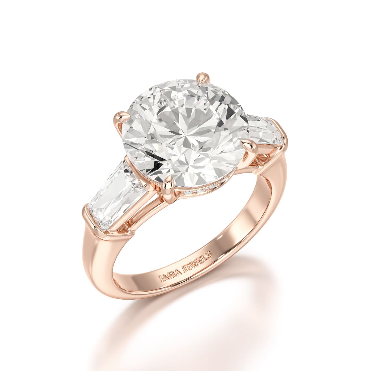 Three Stone Lab Diamond 2.74 CT Wedding Ring - Jama Jewels 