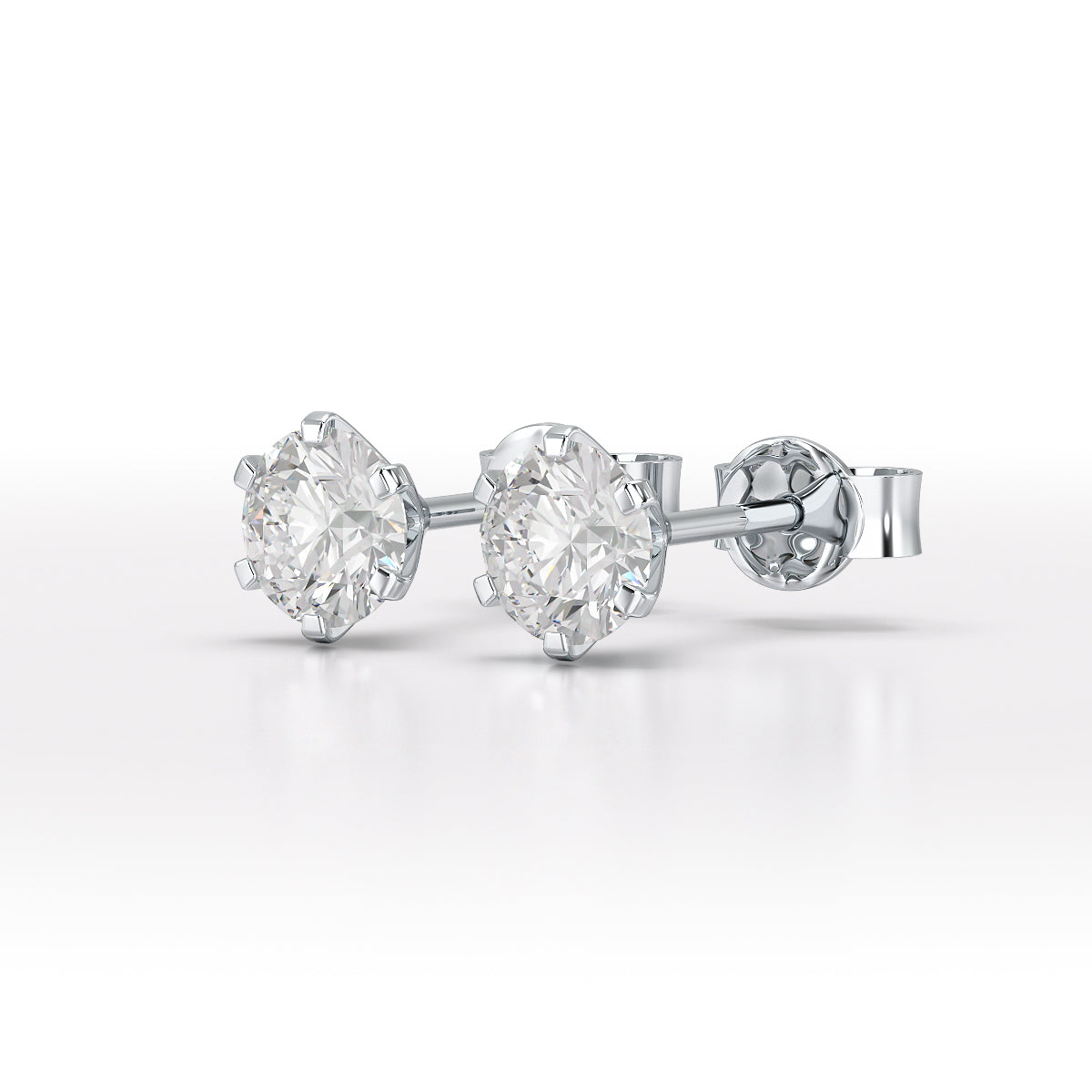 1.68 CT Round Lab Diamond Stud Earrings - Jama Jewels 