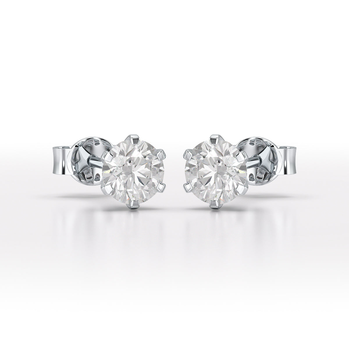 1.68 CT Round Lab Diamond Stud Earrings - Jama Jewels 