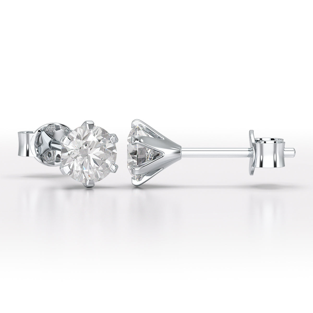 1.68 CT Round Lab Diamond Stud Earrings - Jama Jewels 