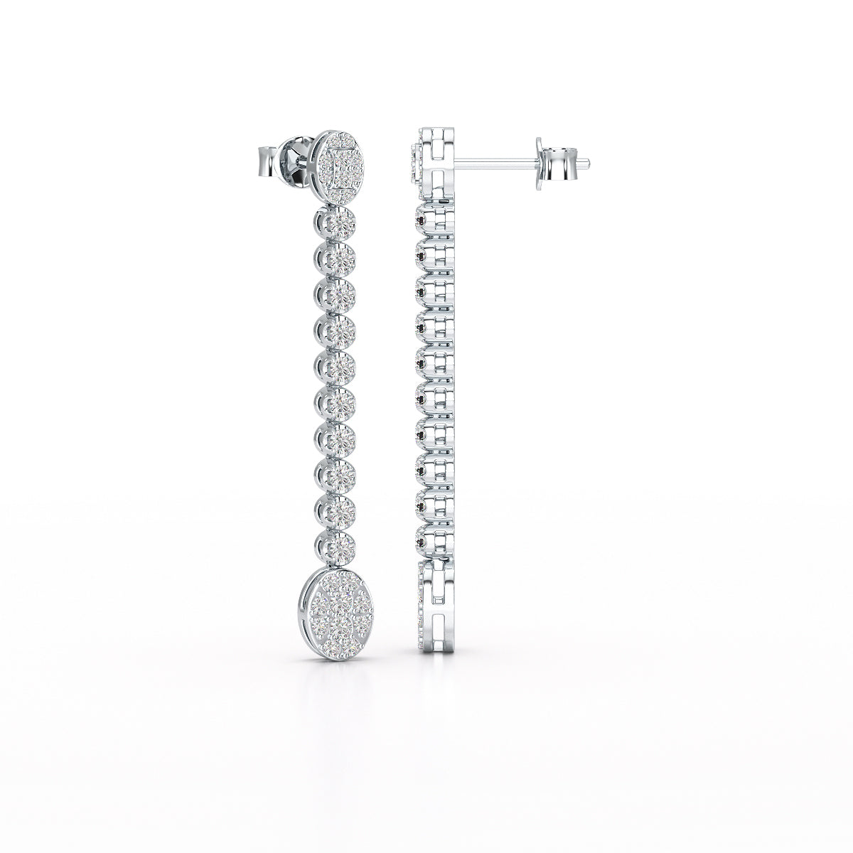 0.89 CT Lab Diamond Dangle Drop Wedding Earrings - Jama Jewels 