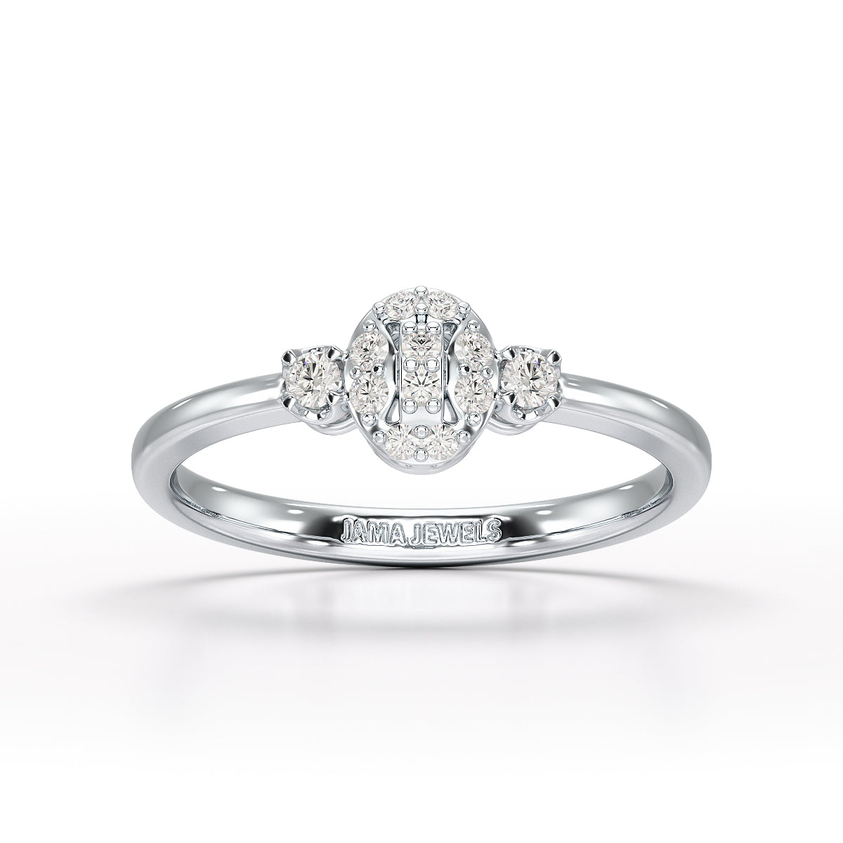 0.13 CT Round White Lab Grown Diamond Ring - Jama Jewels 