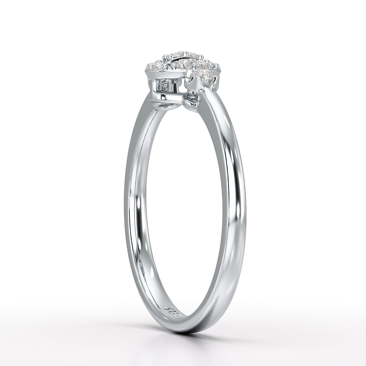 0.13 CT Round White Lab Grown Diamond Ring - Jama Jewels 