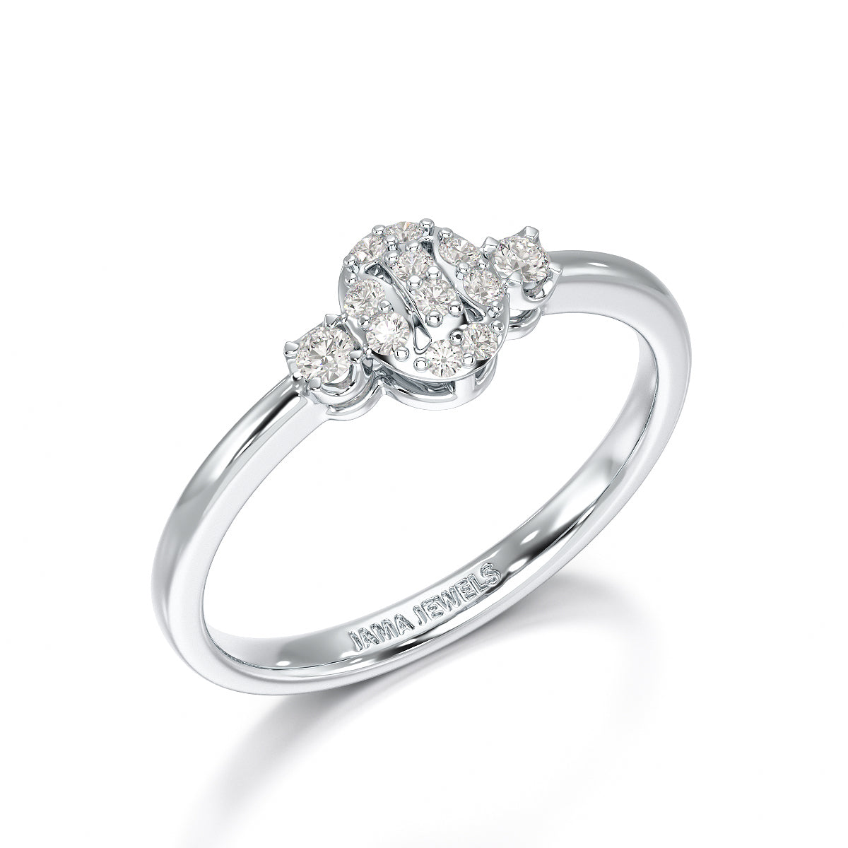 0.13 CT Round White Lab Grown Diamond Ring - Jama Jewels 