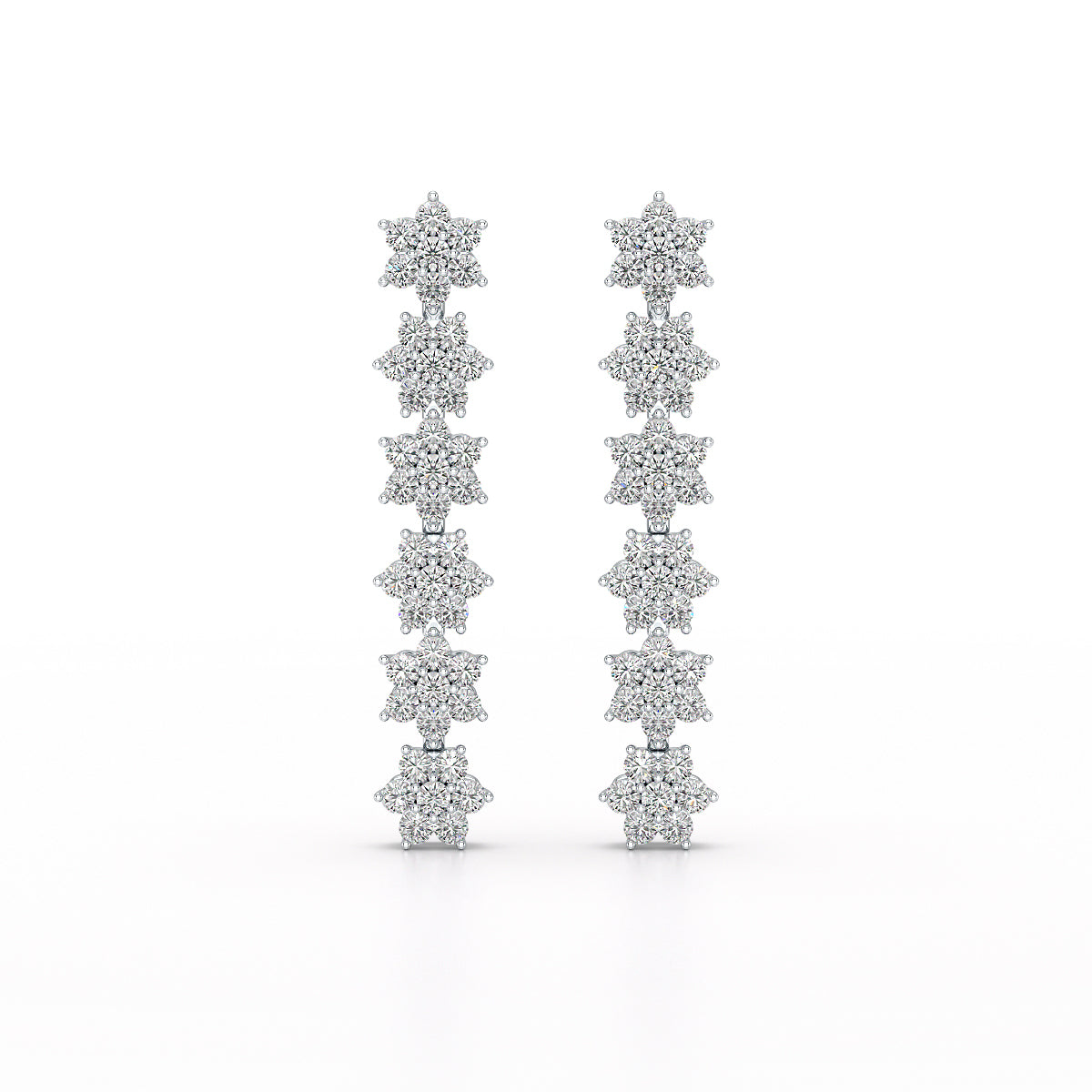 1.35 CT Star Shaped Lab Diamond Dangle Wedding Earrings - Jama Jewels 