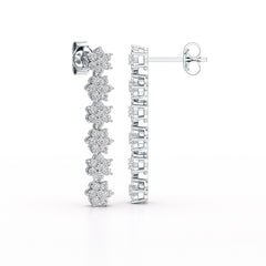 1.35 CT Star Shaped Lab Diamond Dangle Wedding Earrings - Jama Jewels 