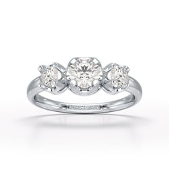 0.85 CT Round Thin Lab Grown Diamond Ring - Jama Jewels 