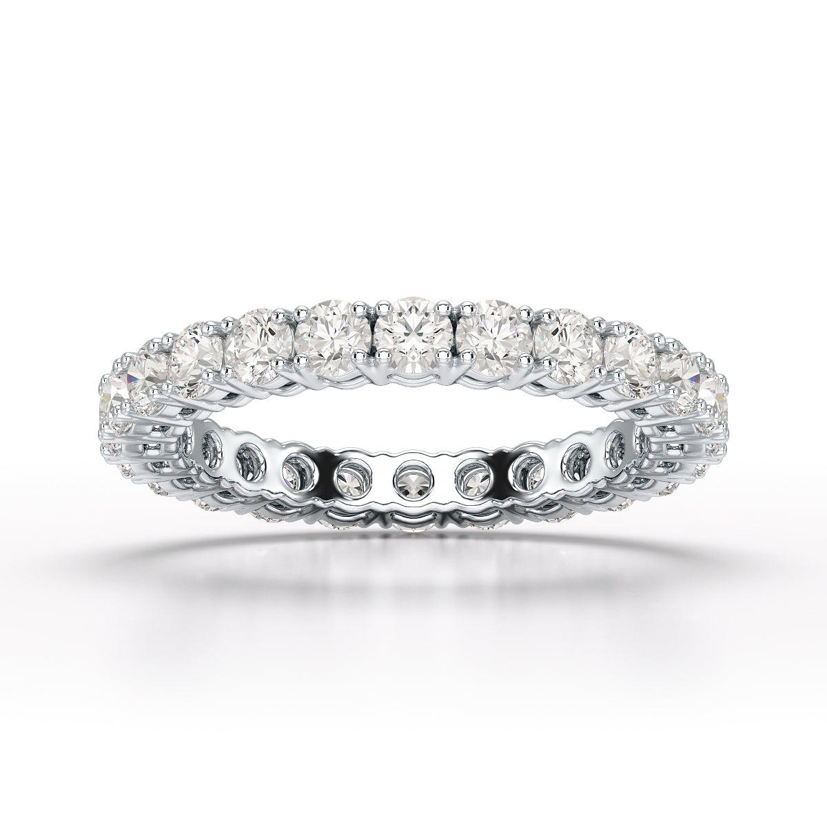 1.75 CT Full Classic Round Lab Diamonds Engagement Ring - Jama Jewels 