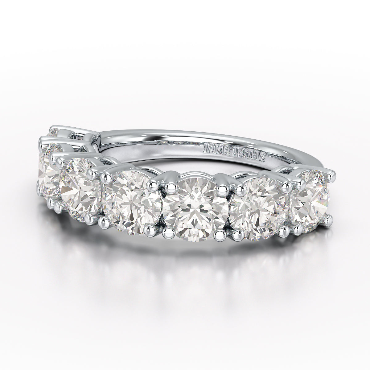 3.6 CT Half Classic Round Lab Diamonds Engagement Ring - Jama Jewels 