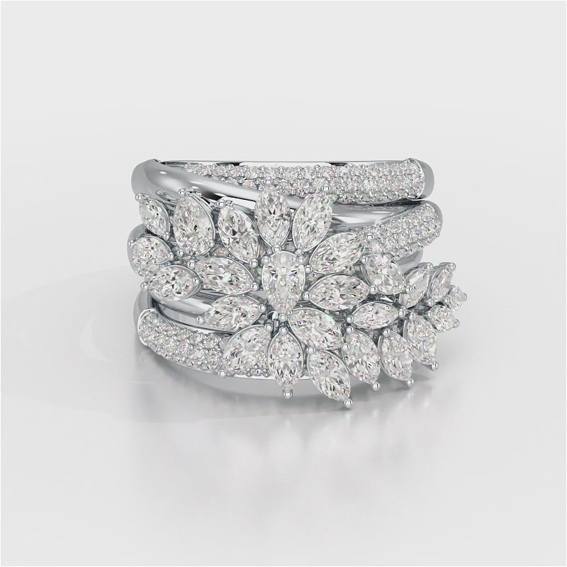 3.58 CT Lab Diamond Layered Ring