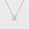 1 CT Emerald Cut Lab Grown Diamond Solitaire Pendant