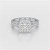 1.53 CT Cushion Cut Halo Lab Diamond Ring