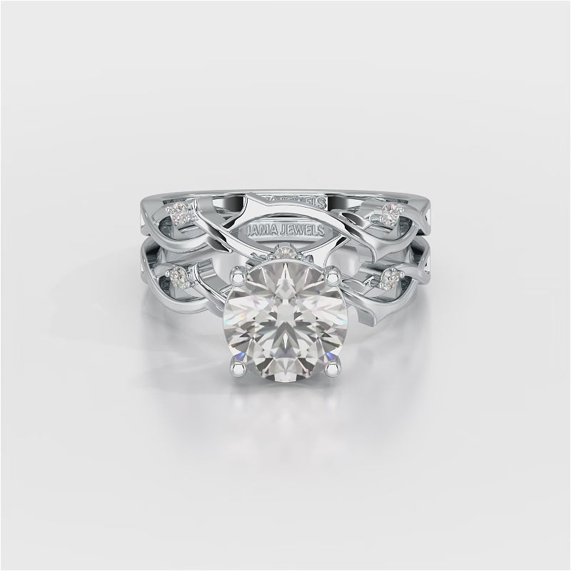 1.08 CT Round Shape Lab Diamond Ring