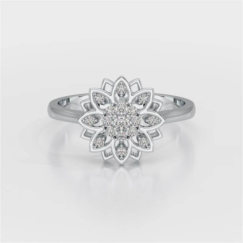 0.20 CT Round Cut Lab Diamond Bloom Ring