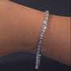 6.85 CT Emerald Cut East-West Bezel Diamond Tennis Bracelet