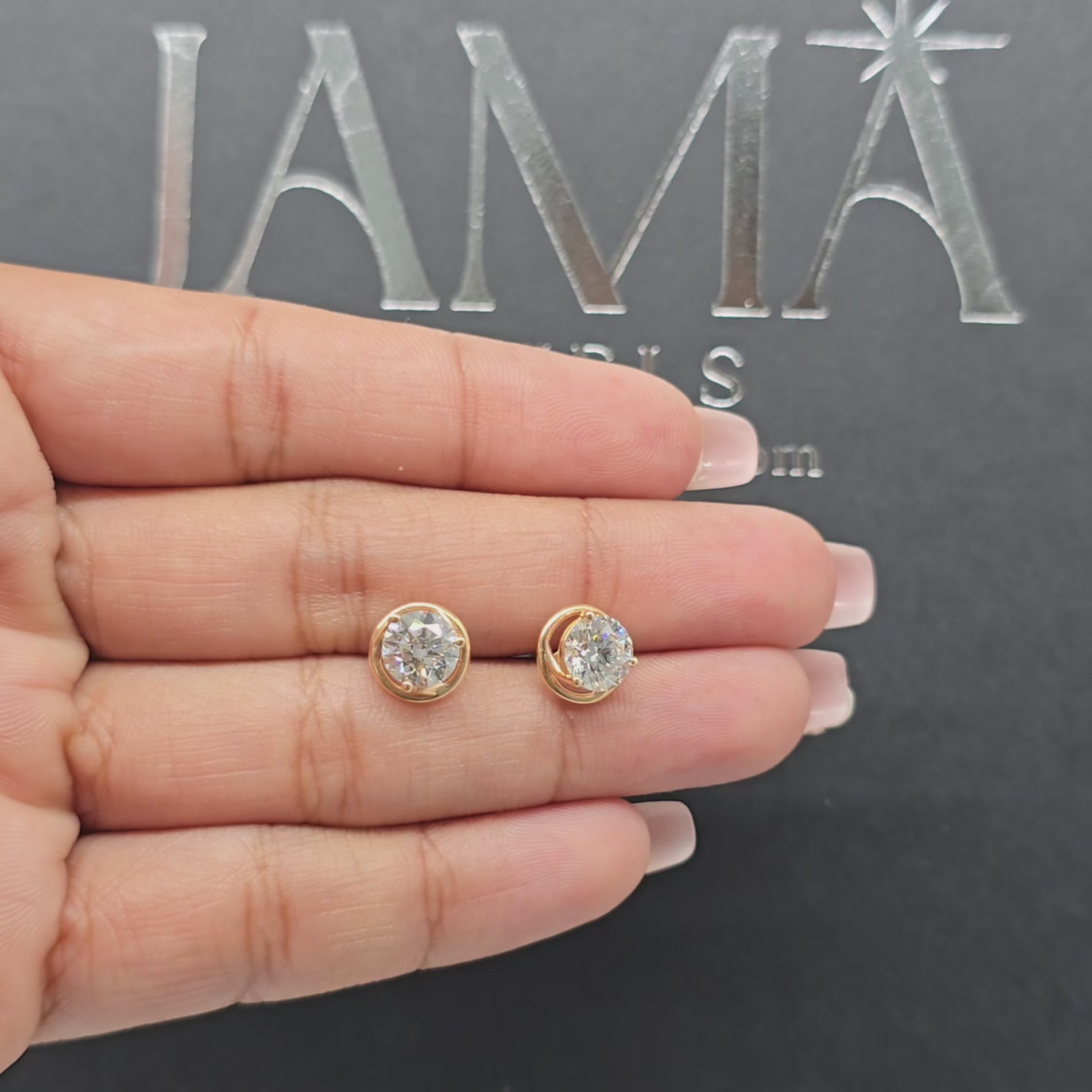 2.15 CT Round Cut Diamond Bezel Stud Earring (Ready for Delivery)