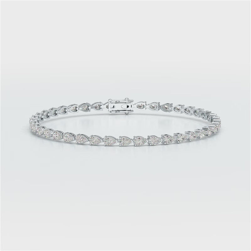 3.90 CT Pear Cut Diamond Tennis Bracelet