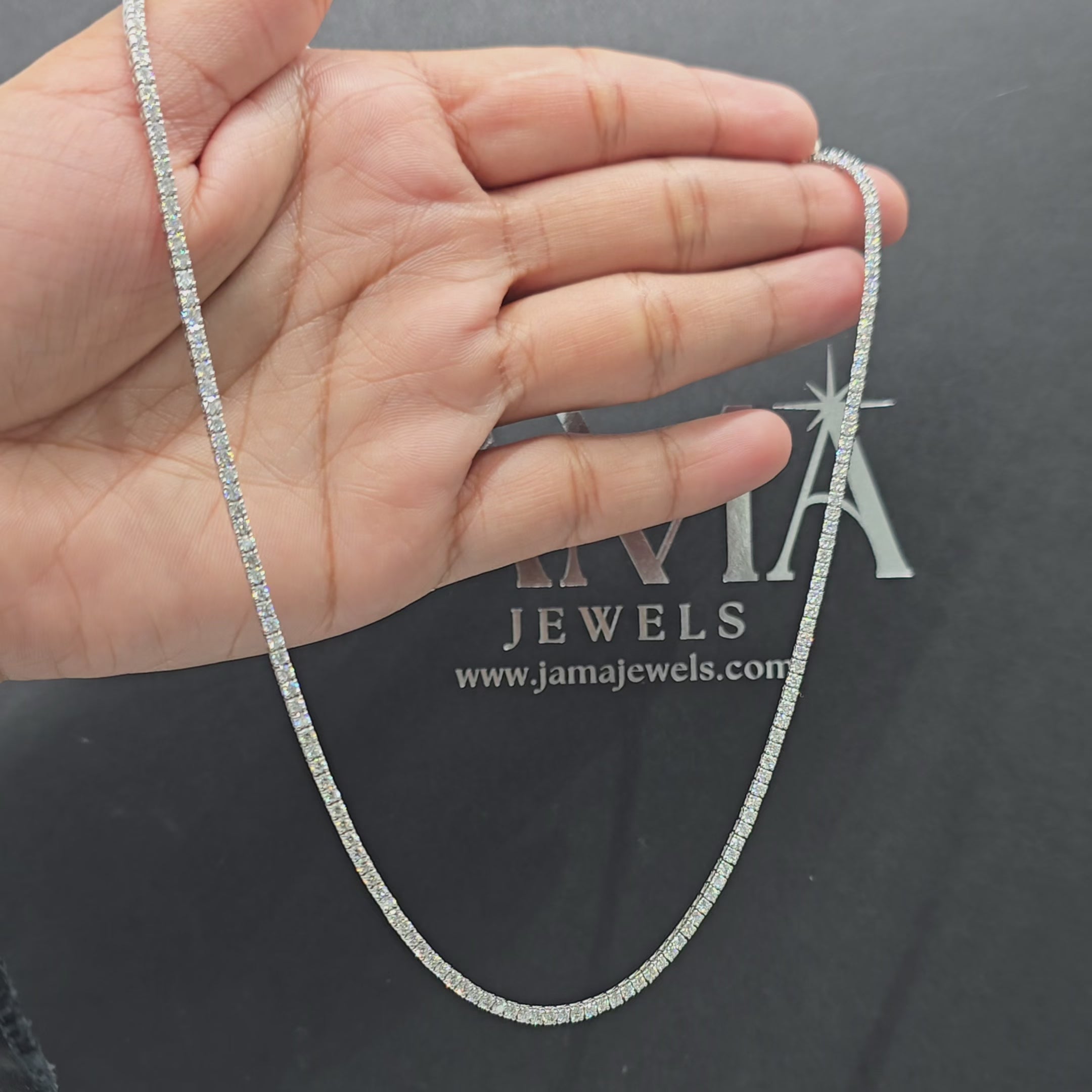6.60 CT Round Cut Lab Diamond Tennis Necklace (Ready for Delivery)