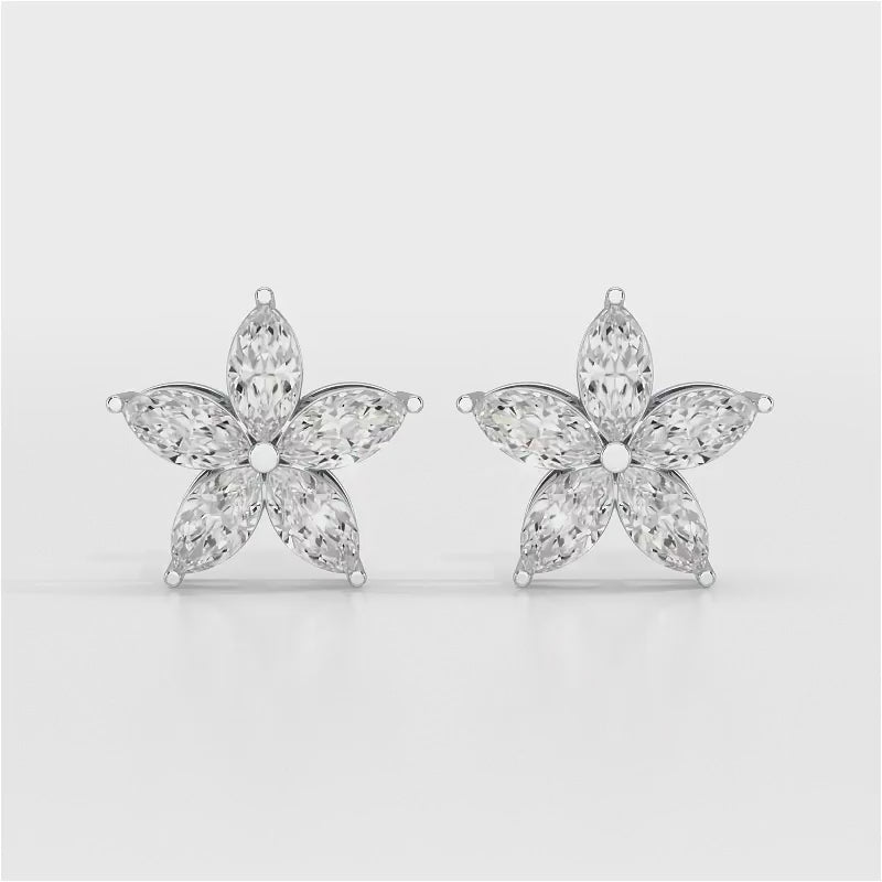 3 CT Marquise Cut Lab Diamond Stud Earrings