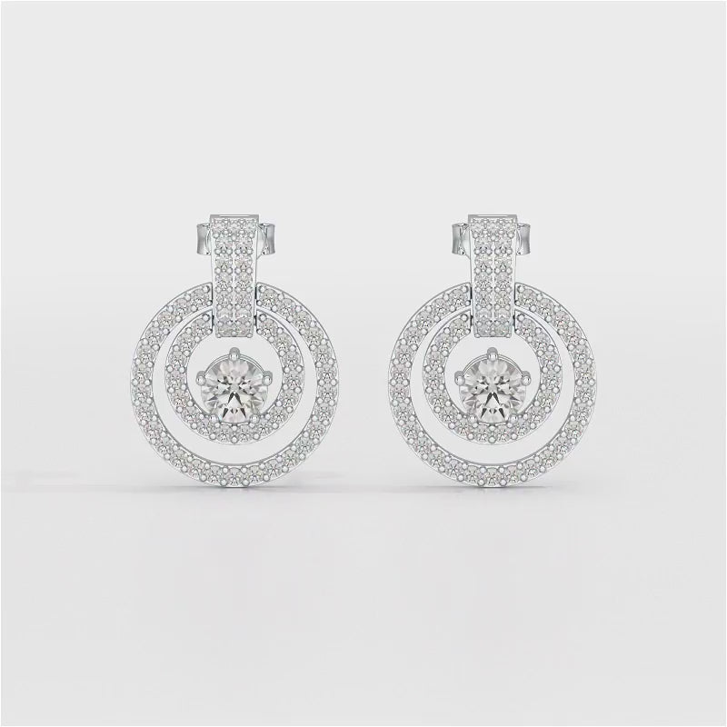 1.86 CT Lab Diamond Circular Stud Earrings
