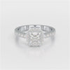 1.54 CT Cushion Cut Halo Lab Diamond Ring