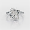 1.7 CT Pear Cut Lab Diamond Ring with Marquise Side Stones
