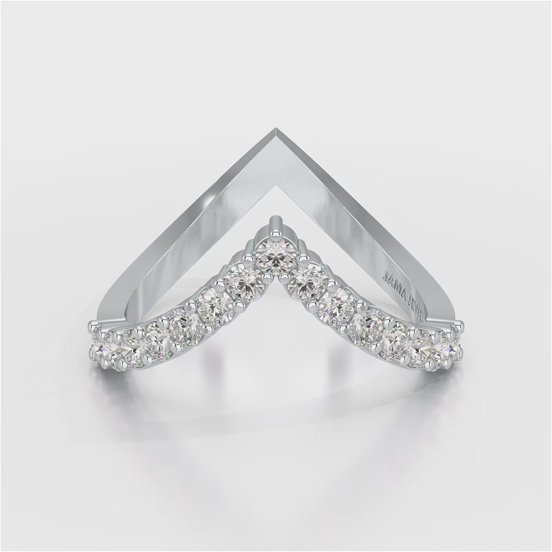 0.65 CT V Shaped Diamond Ring