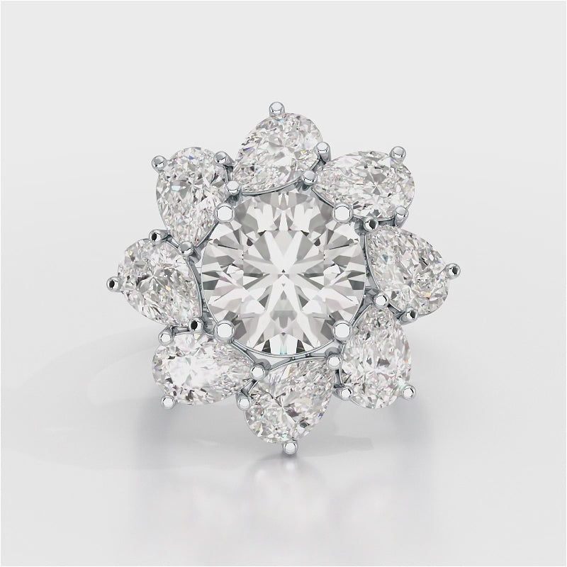 10.43 CT Halo Lab Diamond Ring