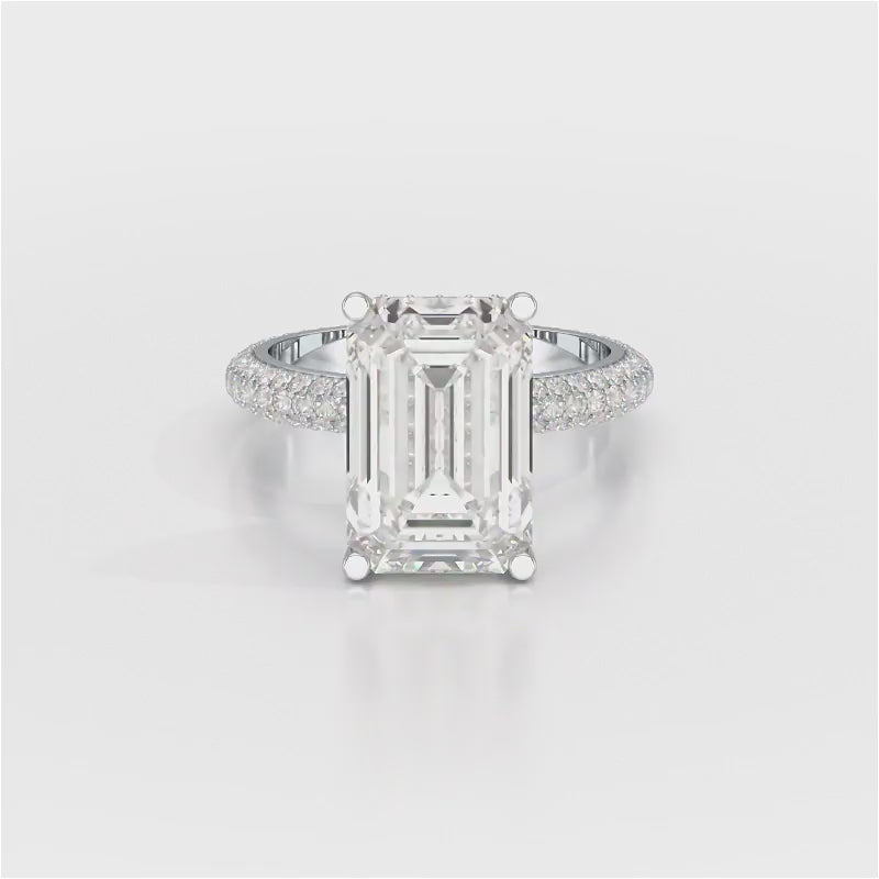 6.86 CT Emerald Cut Solitaire Lab Diamond Ring