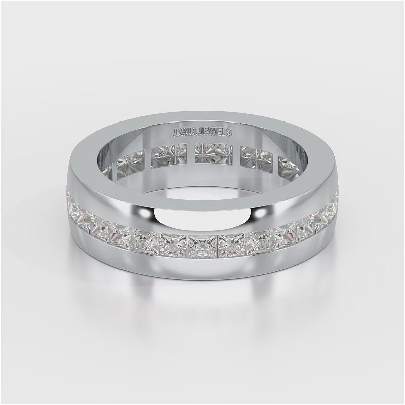 3 CT Princess Shape Lab Diamond Men's Ring