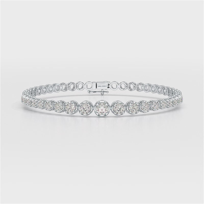 2.84 CT Round Cut Lab Diamond Tennis Bracelet