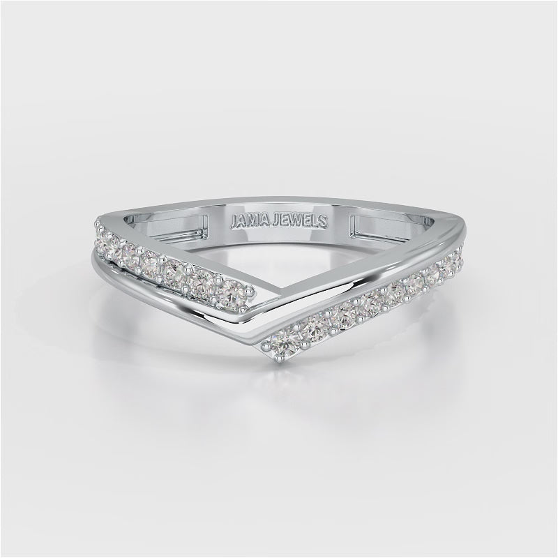 0.25 CT Pave Setting Round Cut Lab Diamond Ring