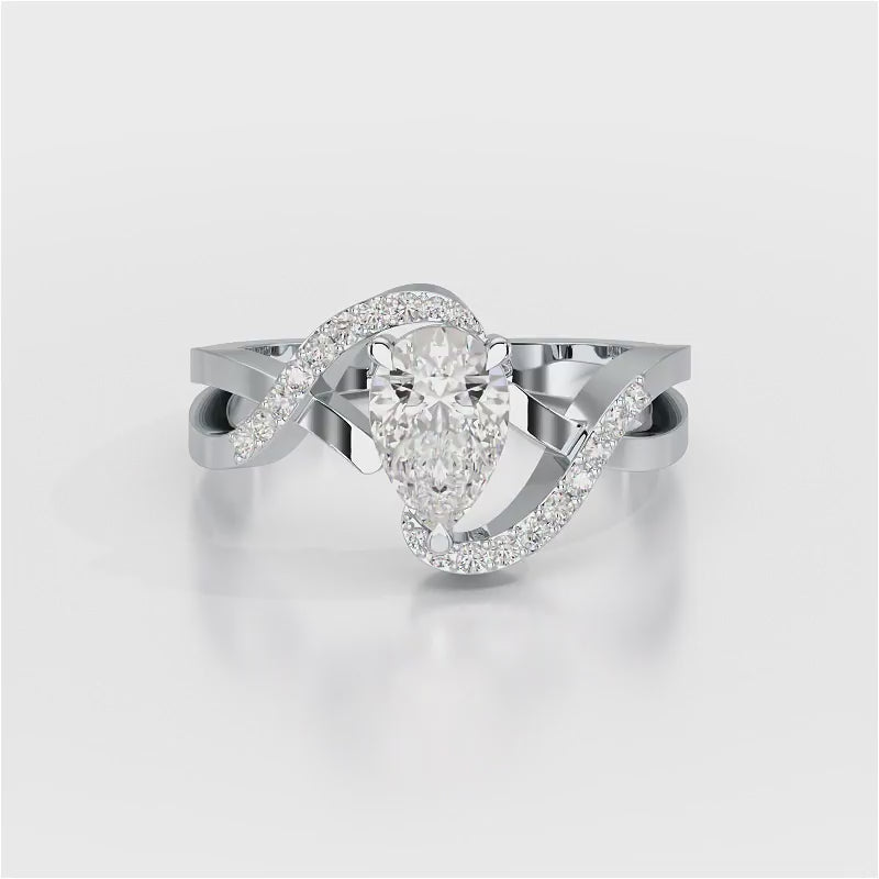 0.84 CT Pear Cut Lab Diamond Ring