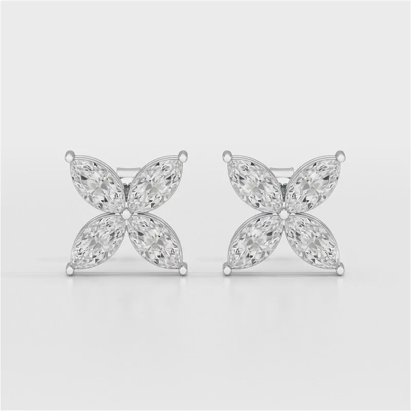 3.2 CT Marquise Cut Lab Diamond Earring and Pendant Set