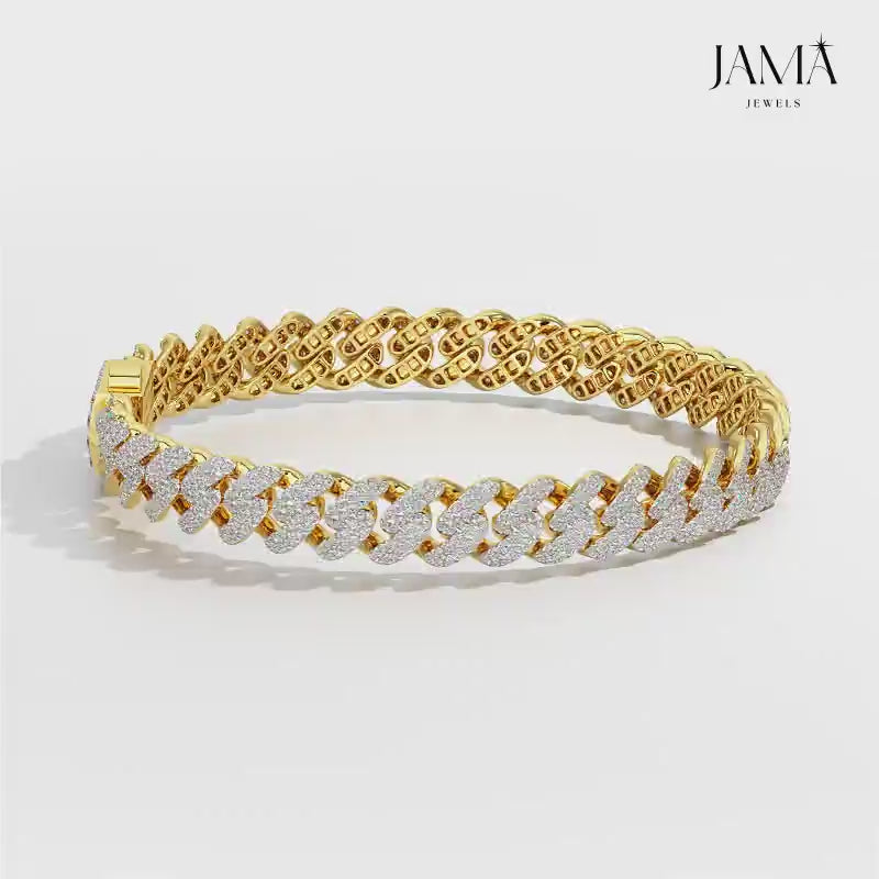 4.66 CT Round Cut Men's Cuban Bracelet