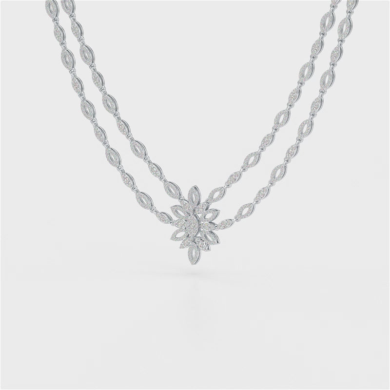 Layered Lab Grown Diamond 3.74 CT Necklace