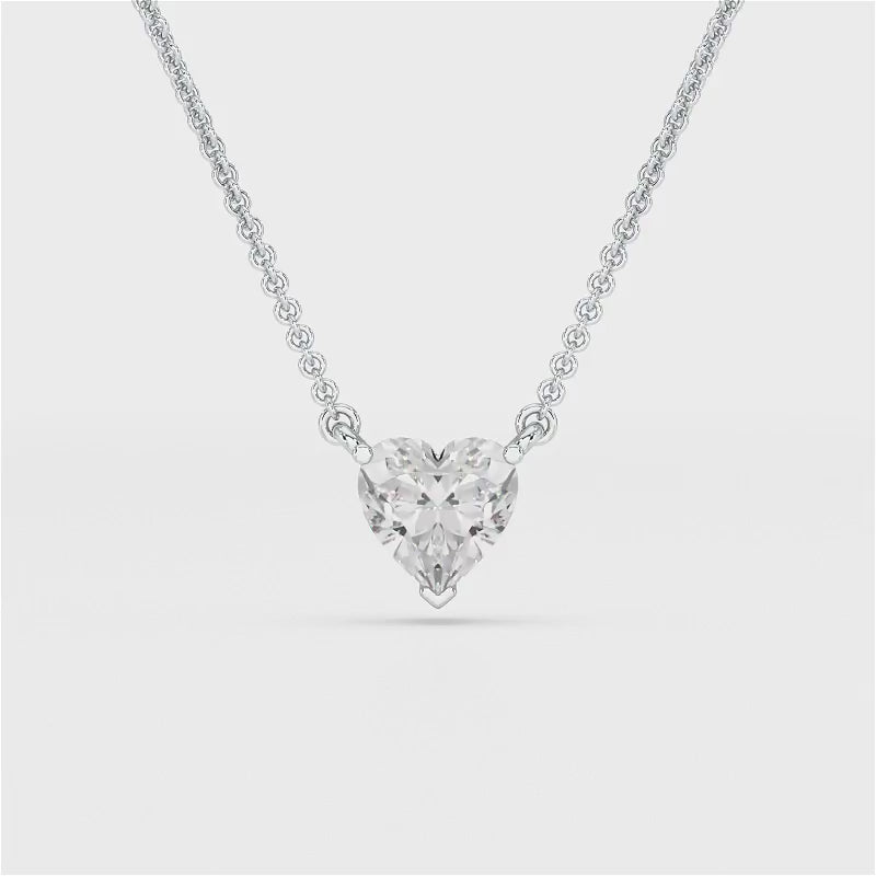 1 Ct Lab Grown Diamond Heart Pendant