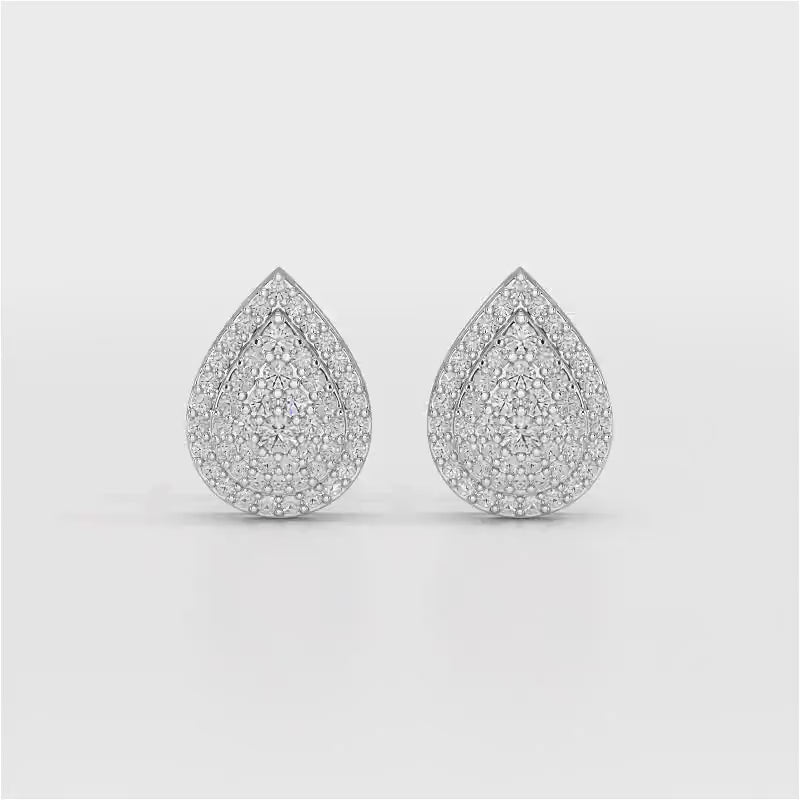 0.82 CT Lab Diamond Pear Shape Stud Earrings