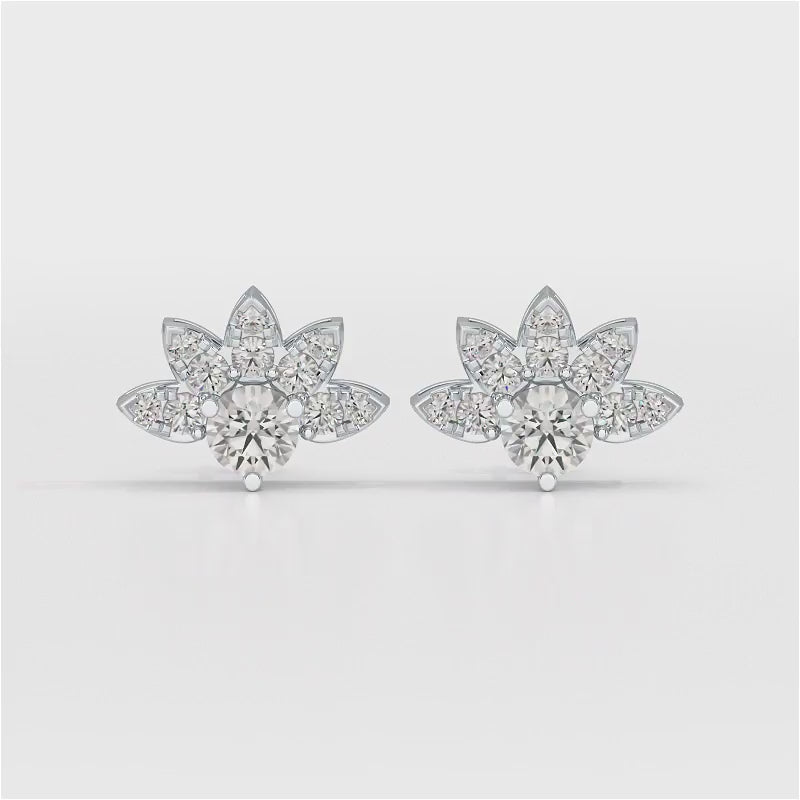 2.6 CT Lab Diamond Round Cut Stud Earrings