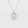 1.6 CT Lab Diamond Round Cut Chain Pendant