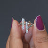 0.40 CT Pear & Round Open Cuff Diamond Ring