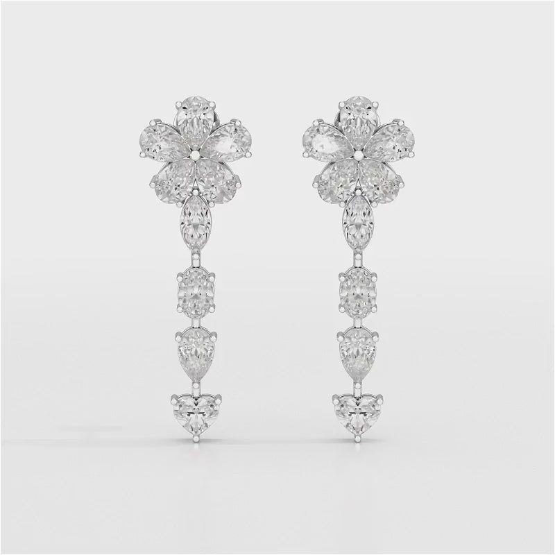 12.2 CT Pear Cut Lab Diamond Drop Earring