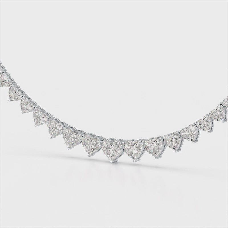 42.12 CT Lab Diamond Heart Cut Necklace