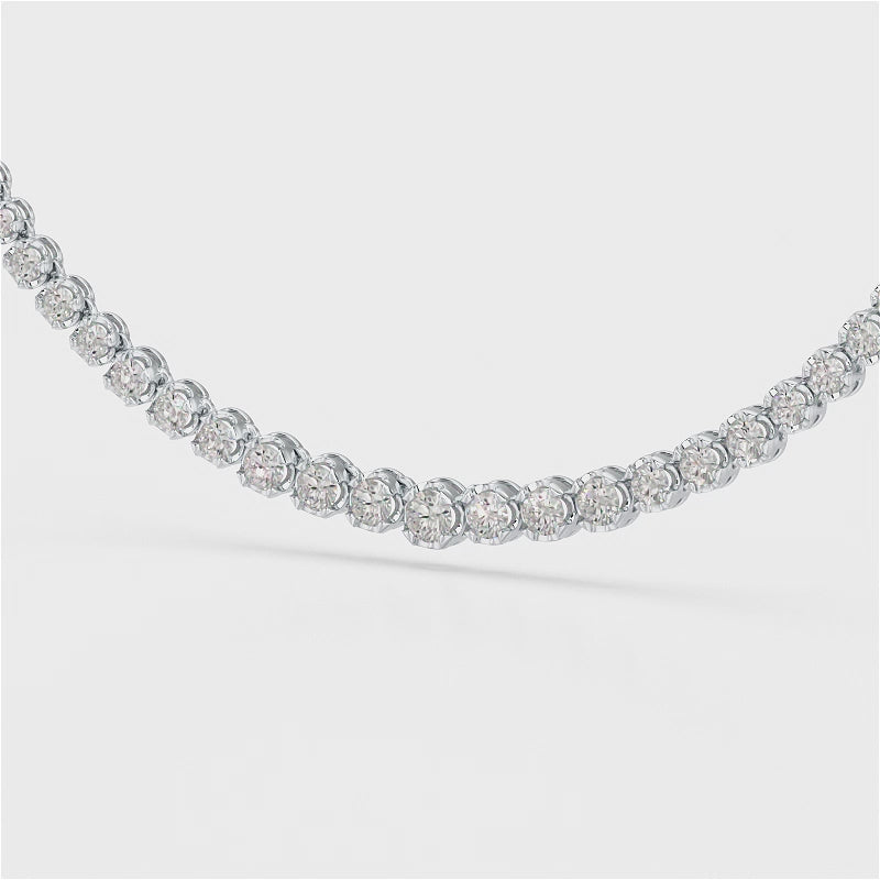 7.6 Carat Lab Diamond Round Riviere Necklace