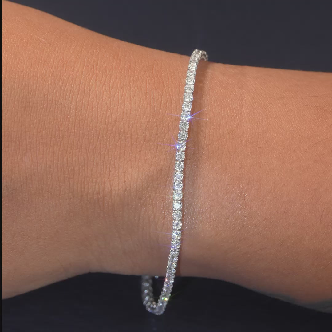 2.15 CT Round Cut Lab Diamond Tennis Bracelet