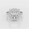 3.65 CT Lab Diamond Halo Round Cut Flower Ring