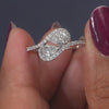0.95 CT Pear Bypass Pavé Diamond Ring