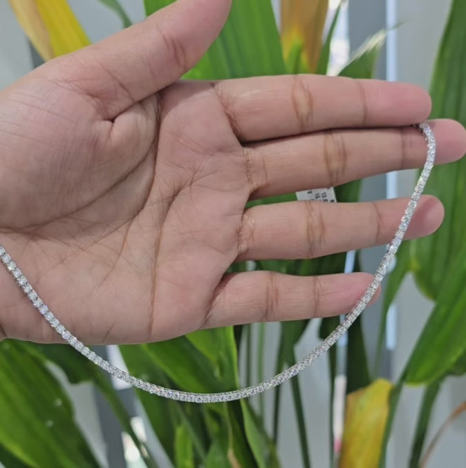 8.10 CT Round Cut Lab Diamond Tennis Necklace (Ready for Delivery)