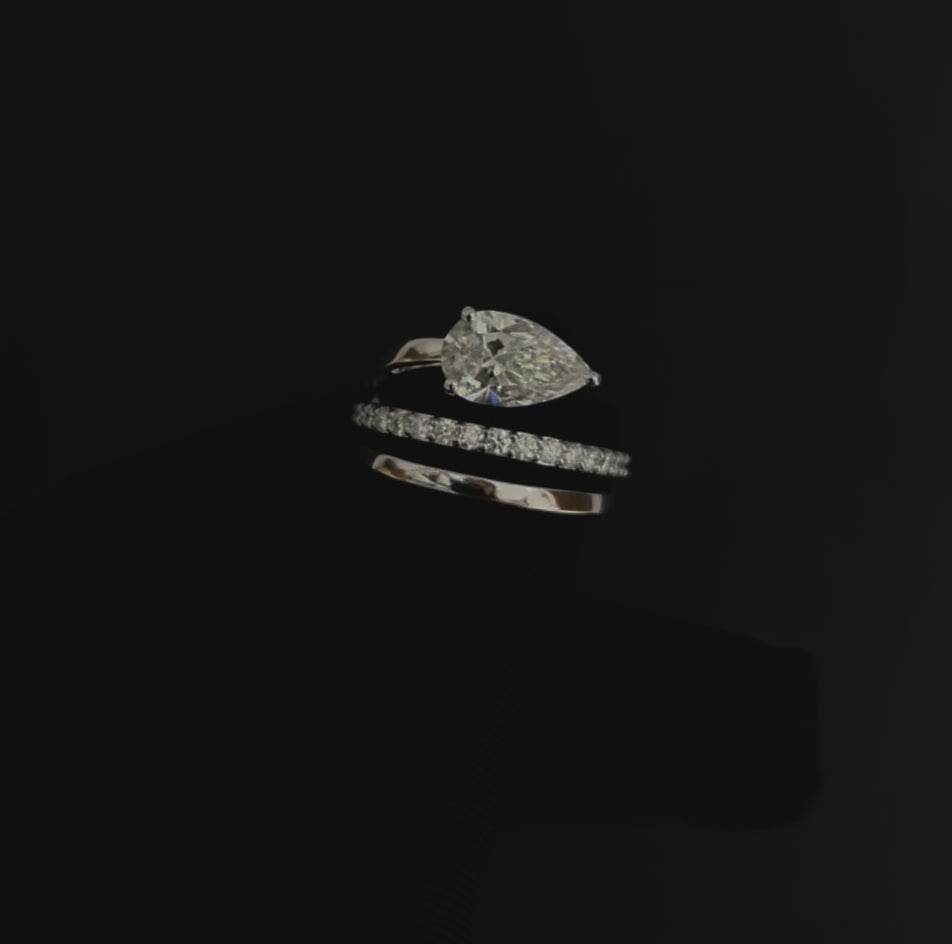 1.8 CT Pear Cut Lab Diamond Ring (Ready for Delivery)